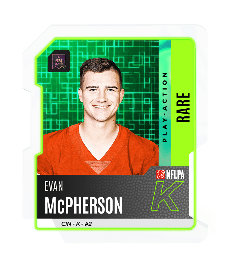 Evan McPherson: 2023 Booster Set (RARE) NFT for Sale - 2023 Reignmakers  Football - DraftKings Marketplace